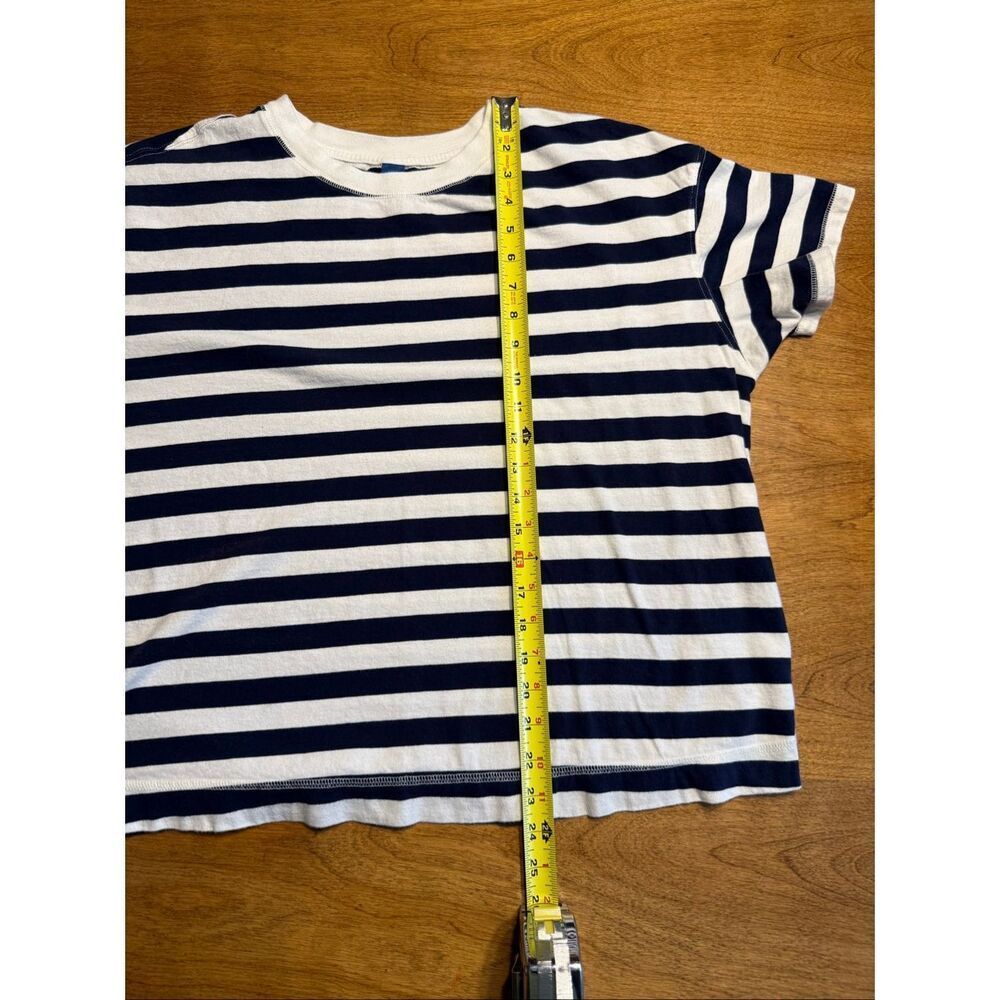 Old Navy Women's Striped Crew Neck Short Sleeve Cotton T-shirt Navy & White XL - Picture 8 of 8